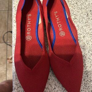 Rothy's Bold Red Pointed Loafers